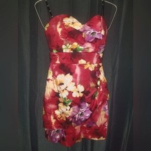 Strapless Floral mini dress  size 3